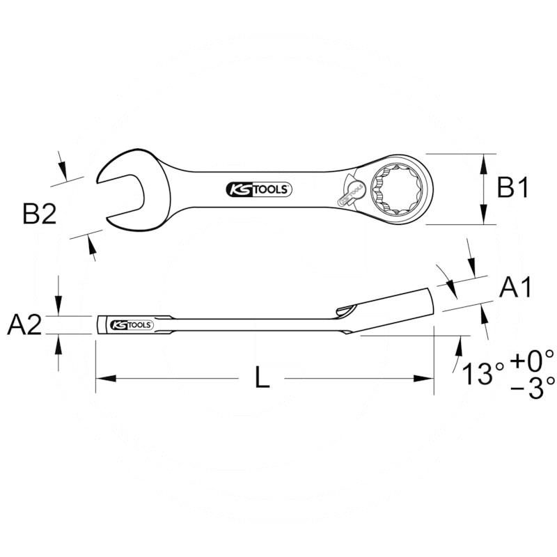 KS Tools GEAR+ mini rev comb spanner, 8mm | zdjęcie nr 2