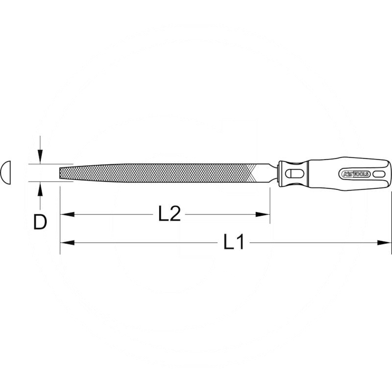 KS Tools Half round file, cut2, 150mm | zdjęcie nr 2
