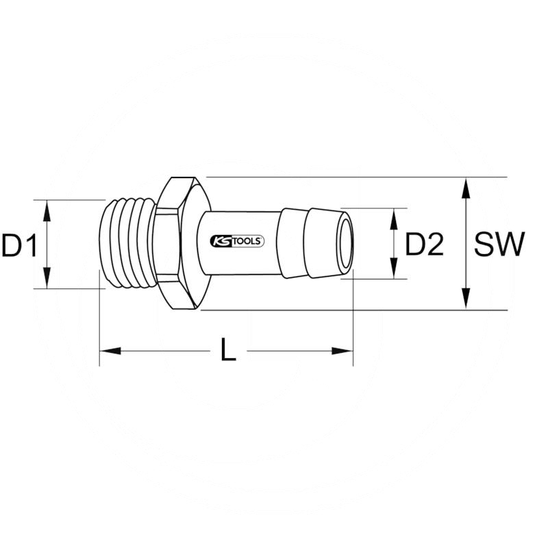 KS Tools Hose connector, male thread, 45°, 13x9mm | zdjęcie nr 2