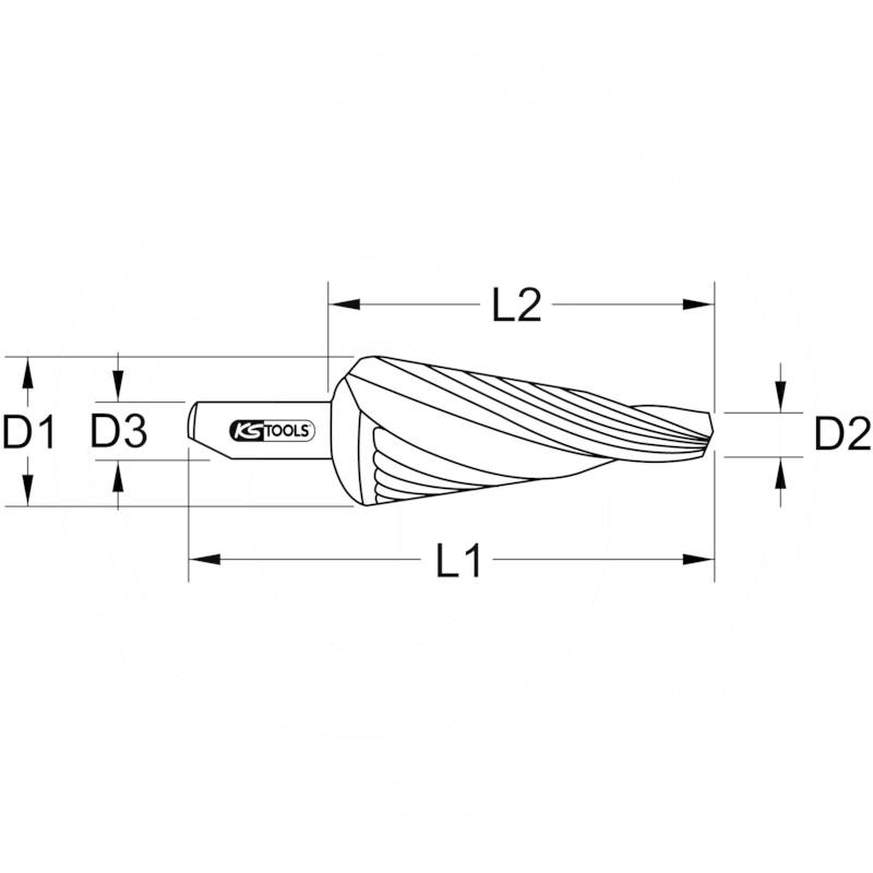 KS Tools HSS cone cutter, spiral, Ø 5-20mm | zdjęcie nr 2