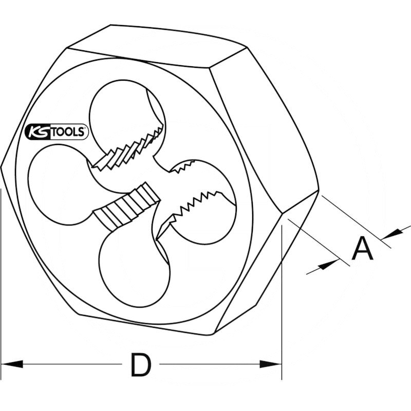 KS Tools HSS hex die, M14x2 | zdjęcie nr 2