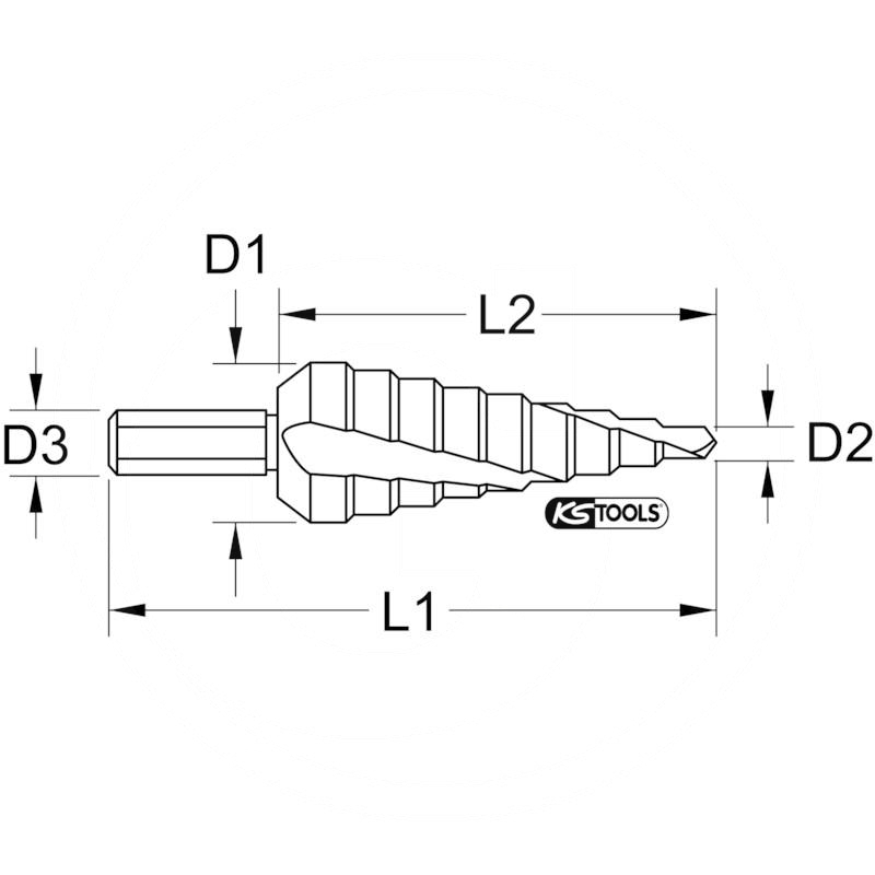 KS Tools HSS stepped hole cutter, Ø 4-30mm, 14 steps | zdjęcie nr 2