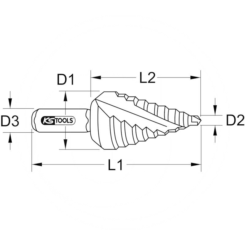 KS Tools HSS TIN stepped hole cutter,shortØ4-20mm, 9 steps | zdjęcie nr 2