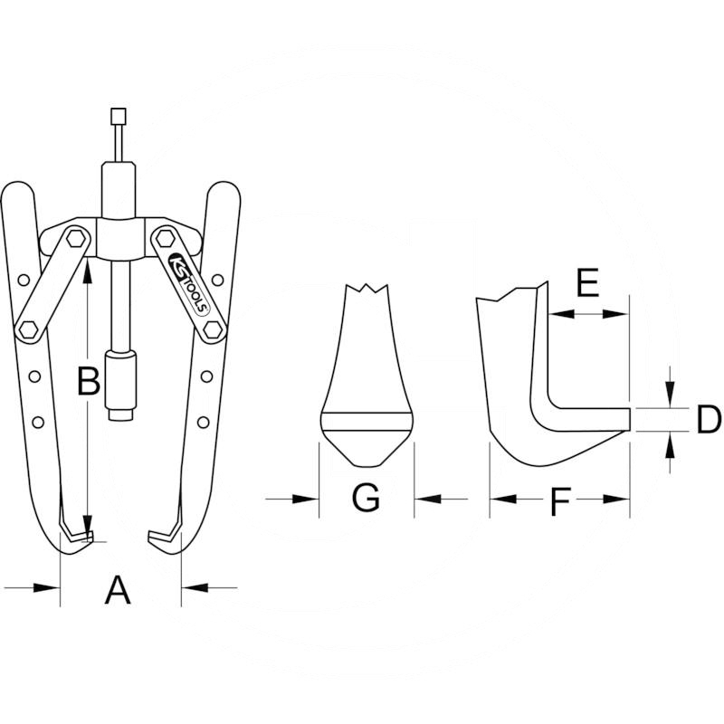 KS Tools Hydraulic 2 leg puller, 50-500mm | zdjęcie nr 2