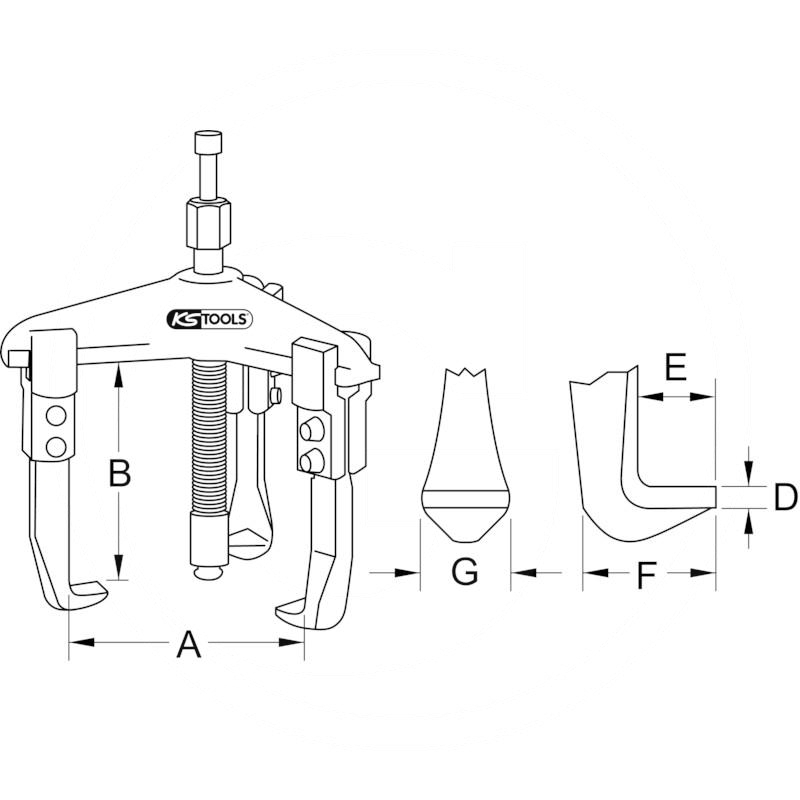 KS Tools Hydraulic 3 leg puller, 50-160mm | zdjęcie nr 2