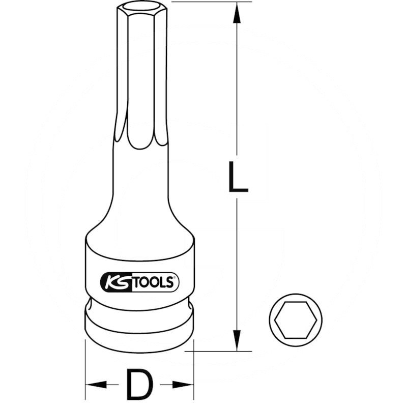 KS Tools Impact bit socket TX long, 1/2", T70 | zdjęcie nr 2