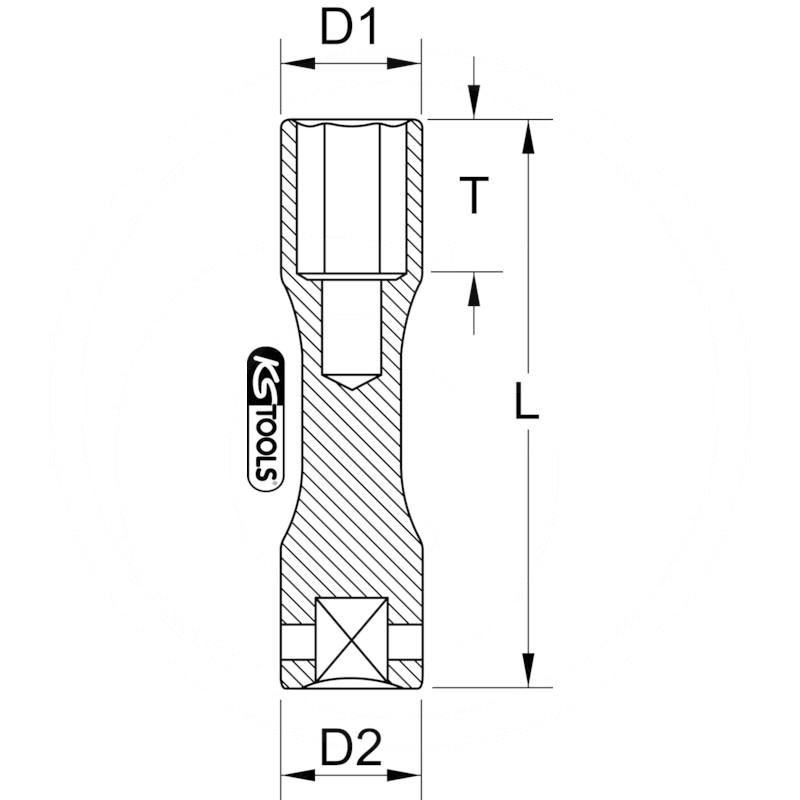 KS Tools Impact socket, XXL, yellow, 1/2", 19mm | zdjęcie nr 2