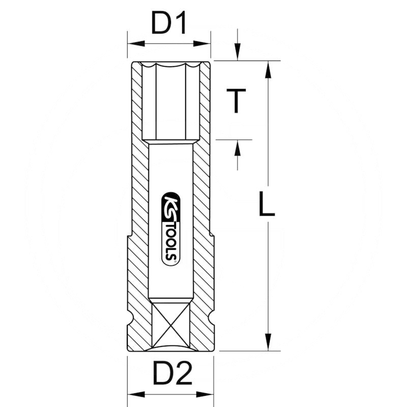 KS Tools Impact sockets, deep, 1/2", 15mm | zdjęcie nr 2