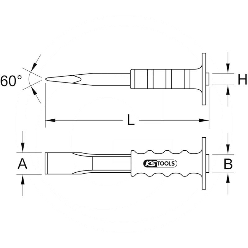 KS Tools Jointing chisel, flat, oval, 250x70mm | zdjęcie nr 2