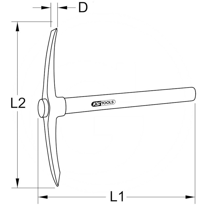 KS Tools Pick axe, 750g | zdjęcie nr 2