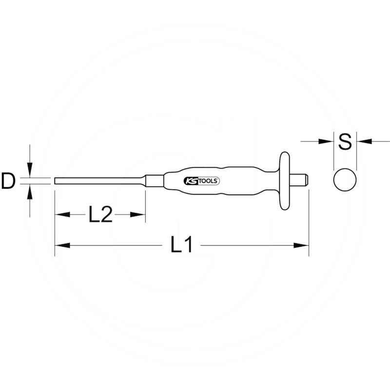 KS Tools Pin punch, round shaft, 225x8mm | zdjęcie nr 2