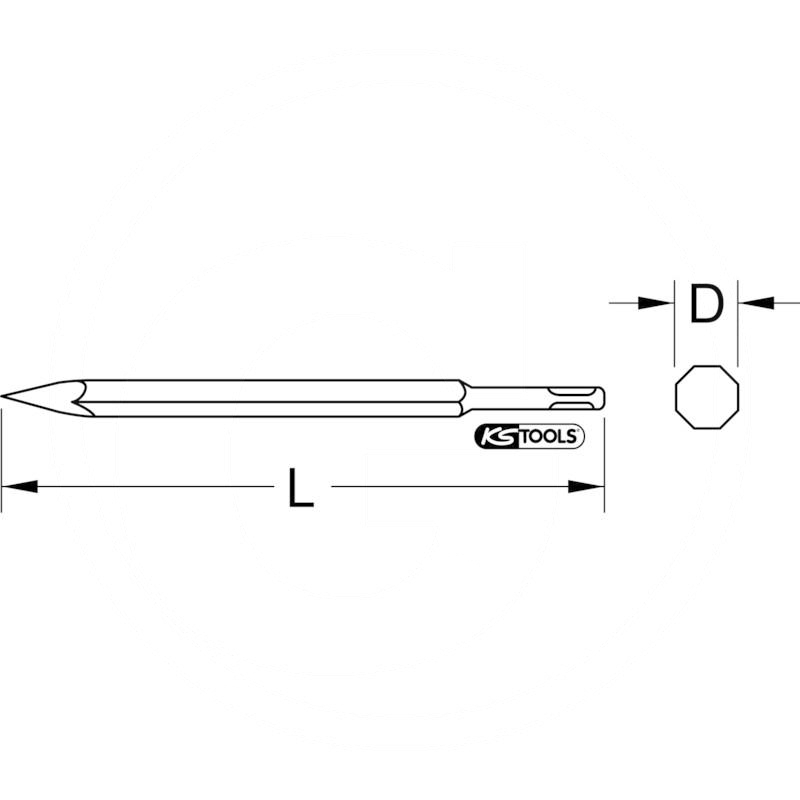 KS Tools Pointed chisel, 140mm | zdjęcie nr 2