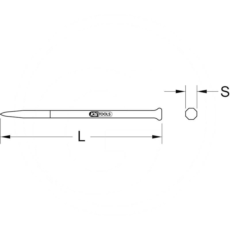 KS Tools Pointed chisel round, 16x400mm | zdjęcie nr 2