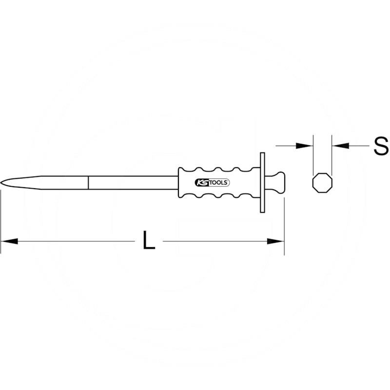 KS Tools Pointed chisel round, 16x400mm | zdjęcie nr 2