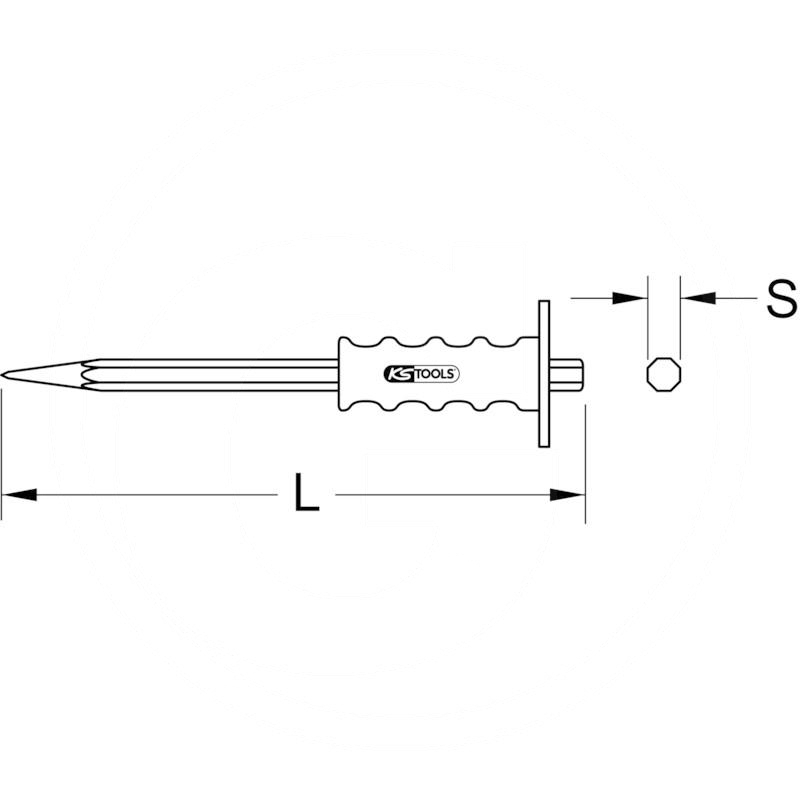 KS Tools Pointed chisel with hand grip, 16x350mm | zdjęcie nr 2