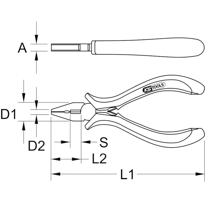KS Tools Precision combination pliers, 120mm | zdjęcie nr 2