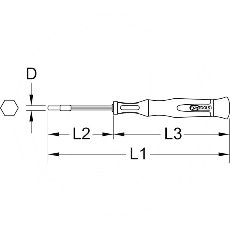 KS Tools Precision screwdriver, hex socket, 9/64" | zdjęcie nr 2