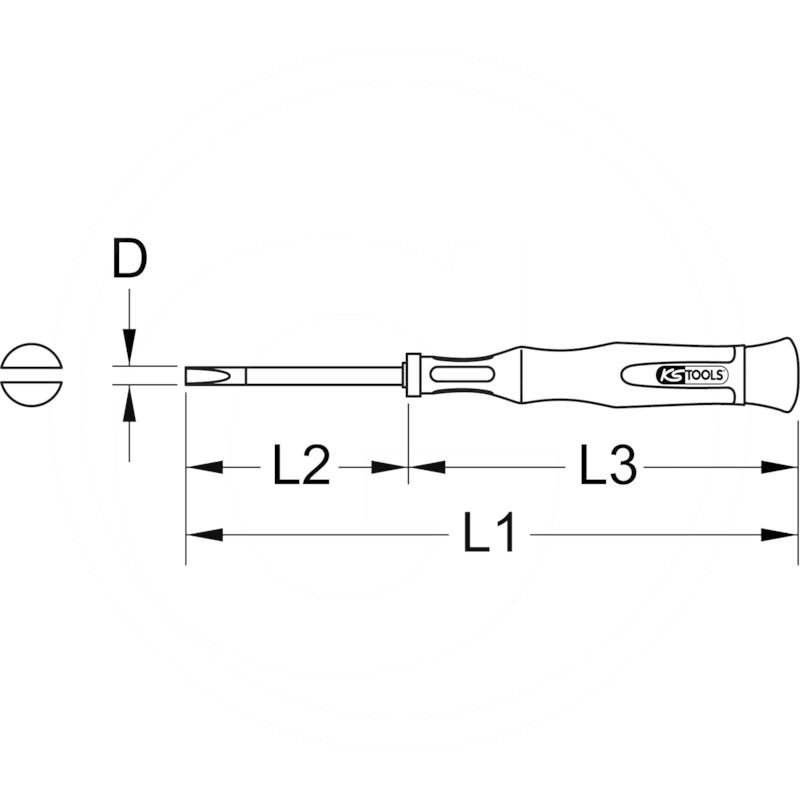 KS Tools Precision screwdriver, slot, 0,8mm | zdjęcie nr 2