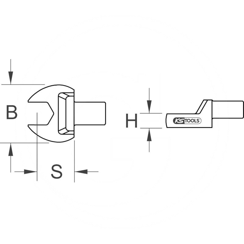 KS Tools QC head, OE spanner, 14x18mm, 30mm | zdjęcie nr 2