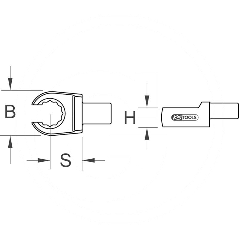 KS Tools QC head open ring spanner, 9x12mm, 11mm | zdjęcie nr 2