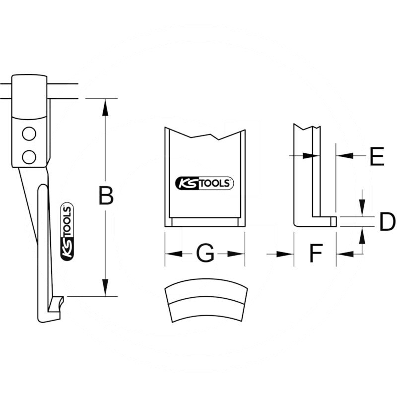 KS Tools Quick adjustment puller leg,narrow,250mm | zdjęcie nr 2