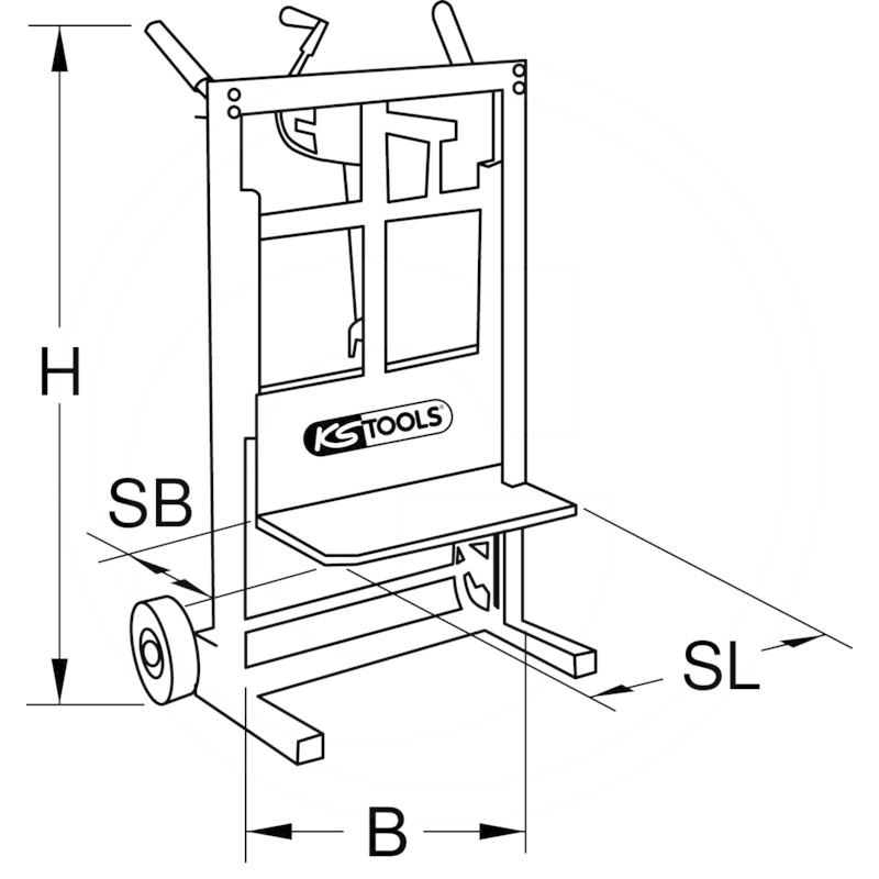 KS Tools Radiator trolley, 150 kg | zdjęcie nr 2