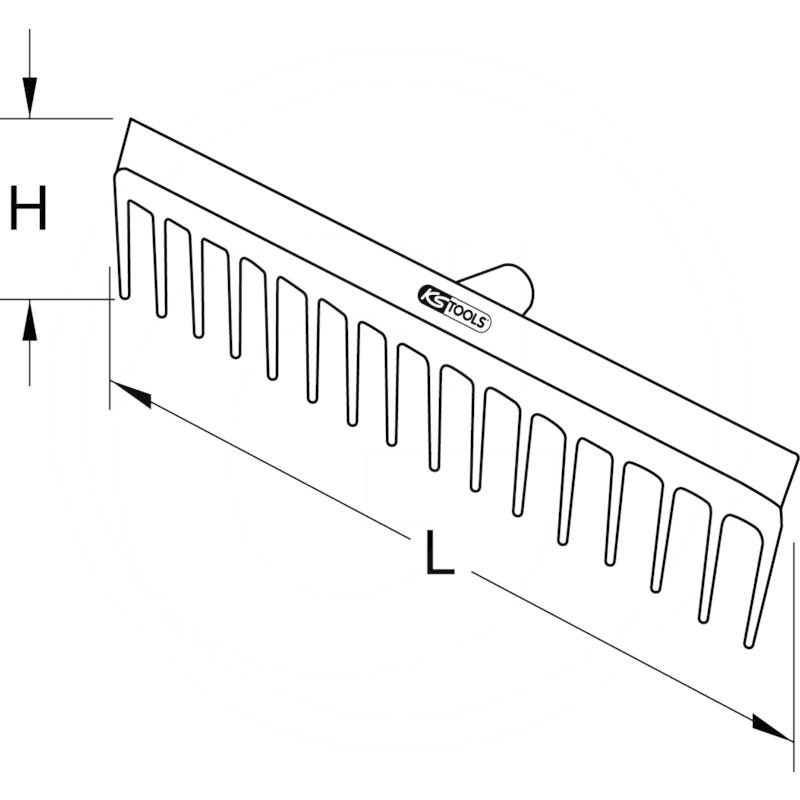 KS Tools Rake with scraper, 460mm | zdjęcie nr 2