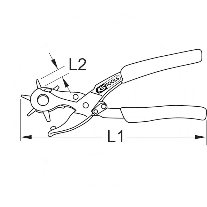 KS Tools Revolving punch and eyelet plier, 220mm | zdjęcie nr 2