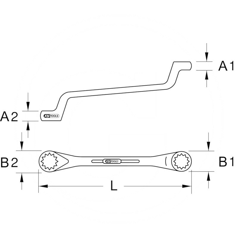 KS Tools Ring spanner offset,7/16x1/2" | zdjęcie nr 2