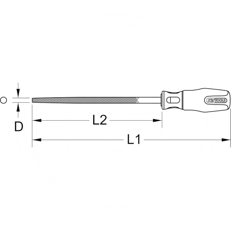 KS Tools Round rasp file, cut1, 200mm | zdjęcie nr 2