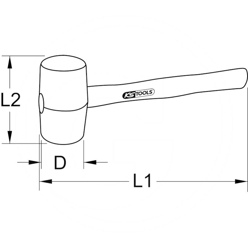 KS Tools Rubber mallet, 520 g | zdjęcie nr 2