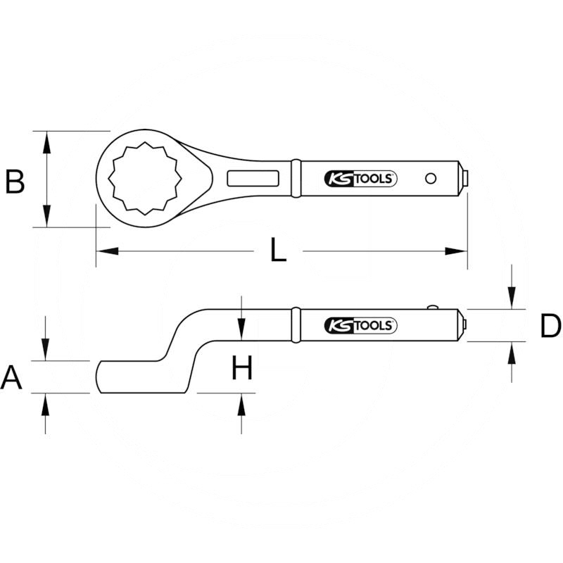 KS Tools Single ring ended spanner, offset,22mm | zdjęcie nr 2