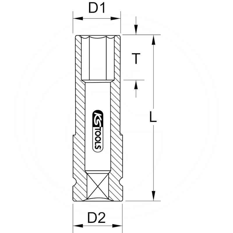 KS Tools SLIMPOWER Impact socket, 15mm | zdjęcie nr 2