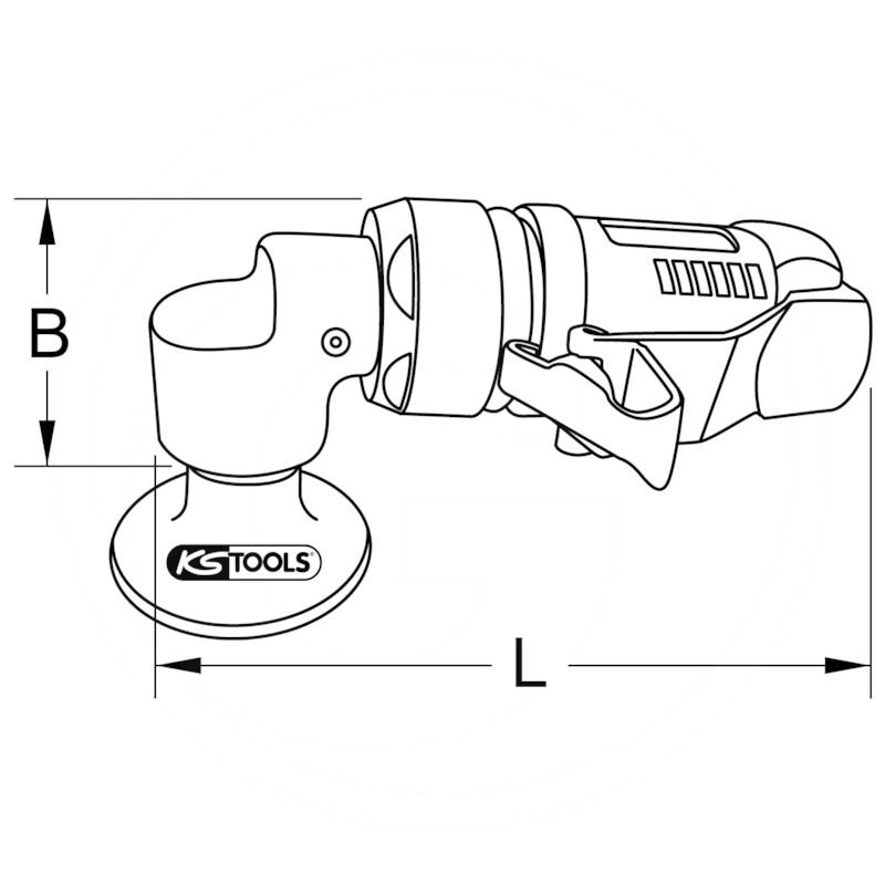 KS Tools SlimPOWER mini pneumatic grinding machine for large pads | zdjęcie nr 2