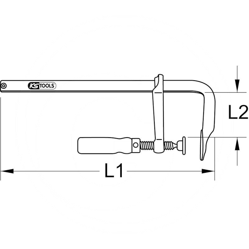 KS Tools Steel screw clamp, 160mm | zdjęcie nr 2