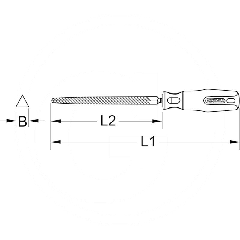 KS Tools Three square chain file, cut2, 230mm | zdjęcie nr 2