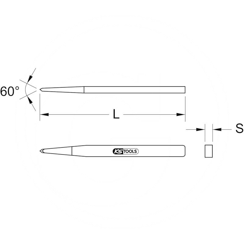 KS Tools Tiler's chisel, 4 point, 10x250mm | zdjęcie nr 2