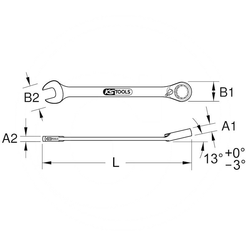 KS Tools TRIPLE+ rev. comb ratchet spanner, 8mm | zdjęcie nr 2