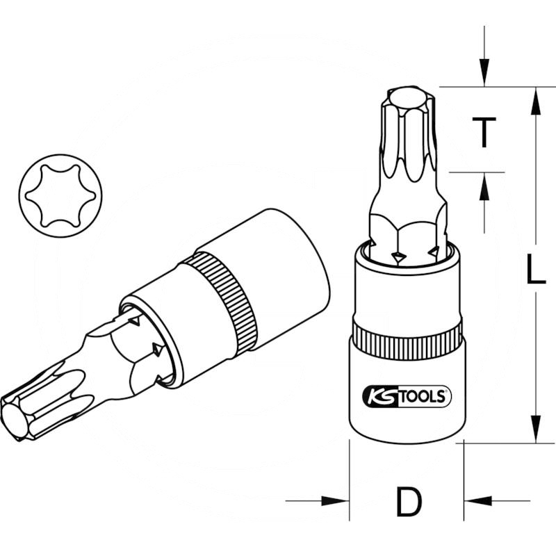 KS Tools TX bit socket, 1/2", T50 | zdjęcie nr 2