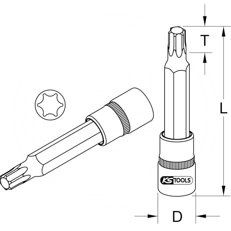 KS Tools TX bit socket deep, 1/2", T60 | zdjęcie nr 2