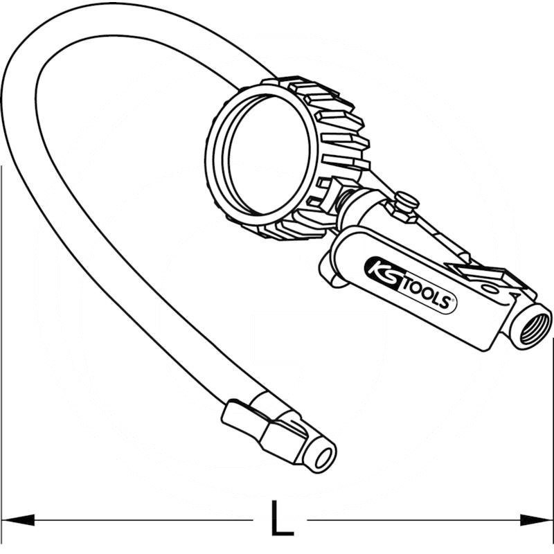 KS Tools Tyre inflator with gauge, 0-11bar | zdjęcie nr 2