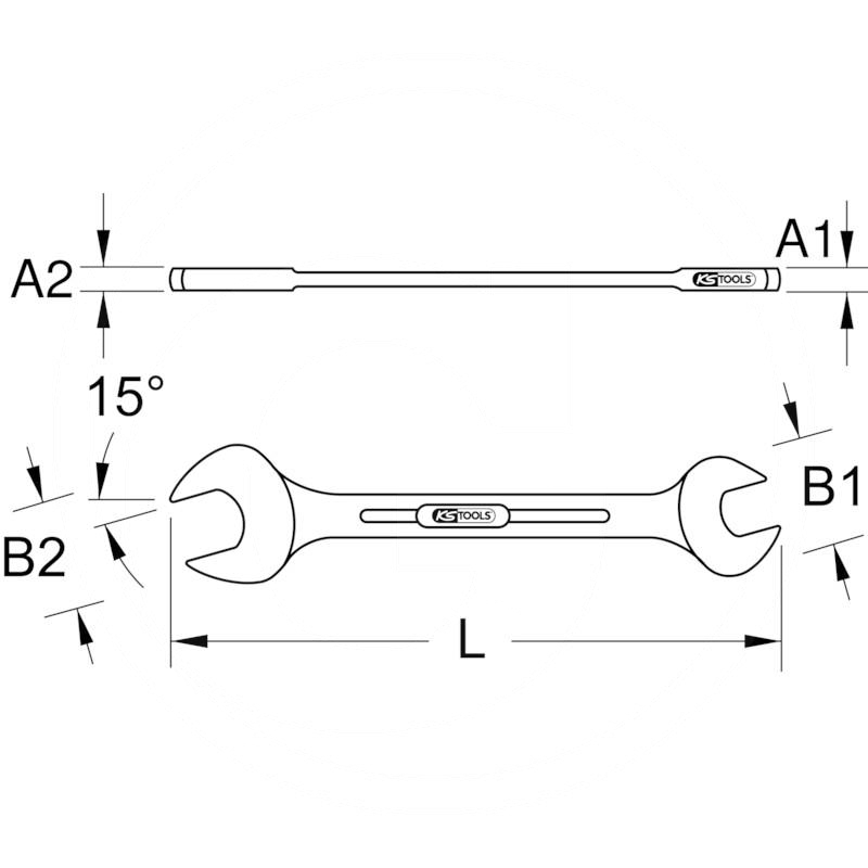 KS Tools ULTIMATE+ open end spanner, 20x22mm | zdjęcie nr 2