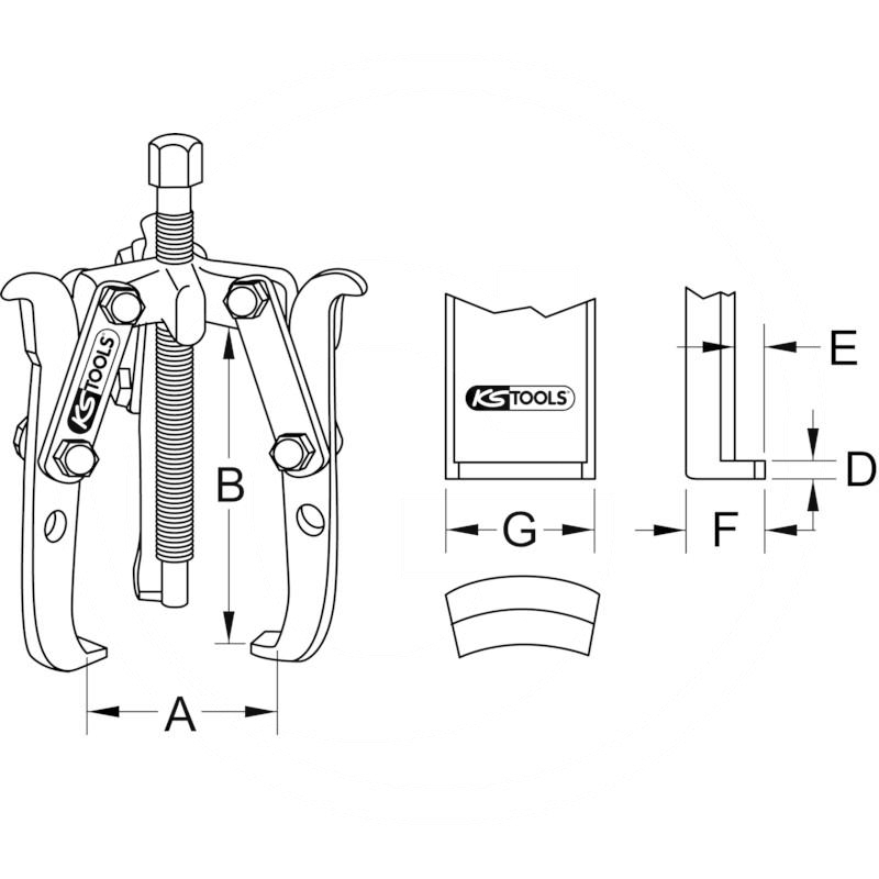 KS Tools Uni puller 2 and 3 leg, 70mm | zdjęcie nr 2
