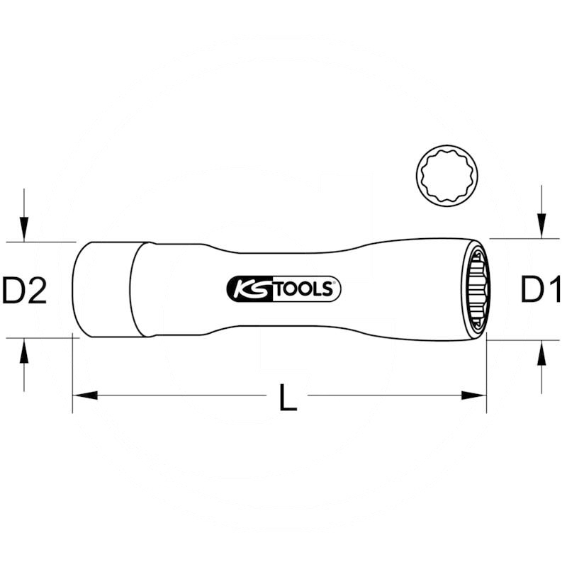 KS Tools VDE 12 point socket, XL 3/8", 11mm | zdjęcie nr 2