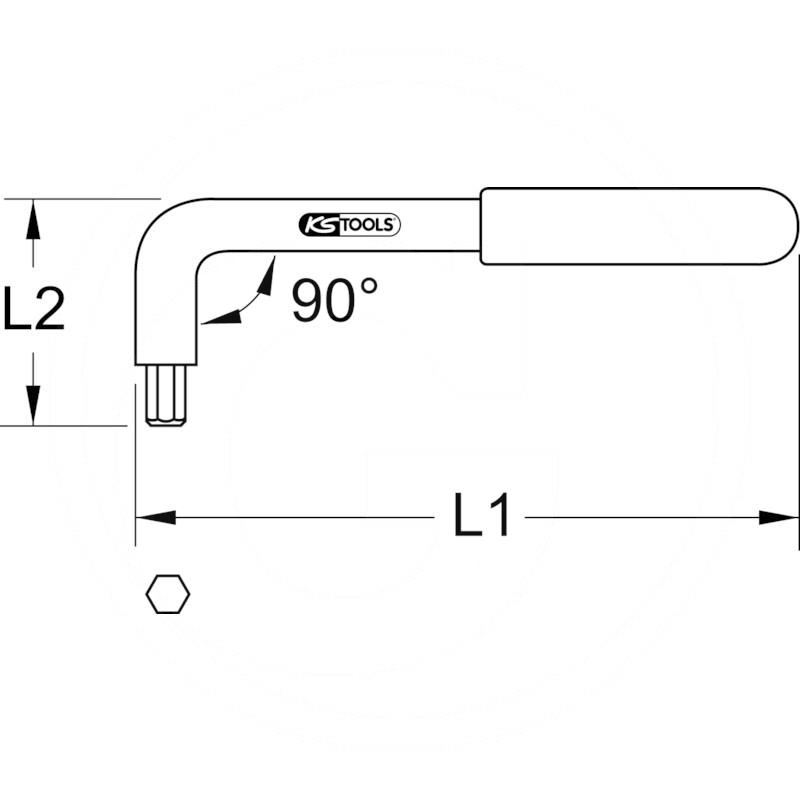 KS Tools VDE angled hex screwdriver, 5mm | zdjęcie nr 2