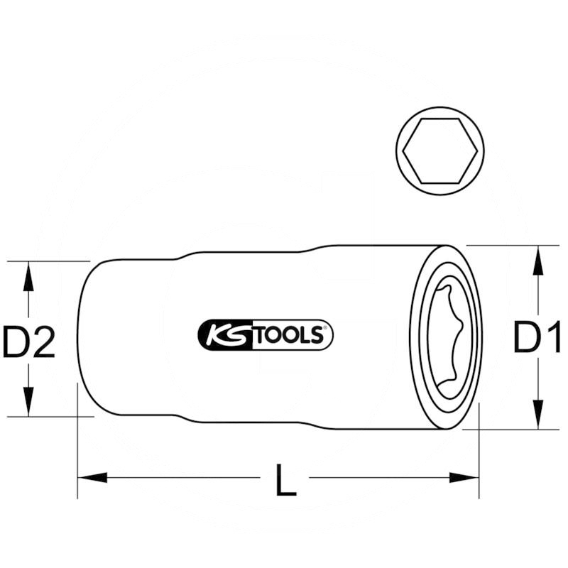 KS Tools VDE hex socket, 1/2", 20mm | zdjęcie nr 2