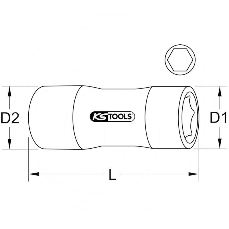 KS Tools VDE socket 1/4", 14mm | zdjęcie nr 2
