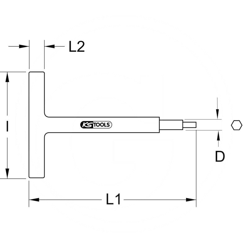KS Tools VDE T-grip hex box spanner, 4x200mm | zdjęcie nr 2