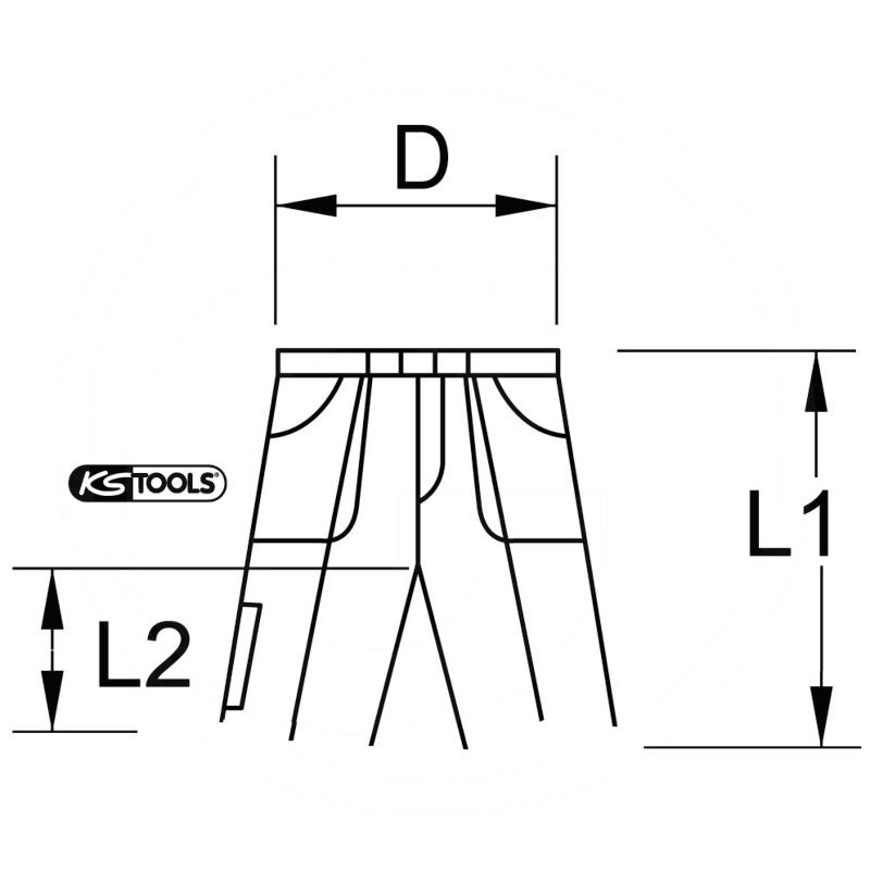 KS Tools Work shorts, black, XXL | zdjęcie nr 2