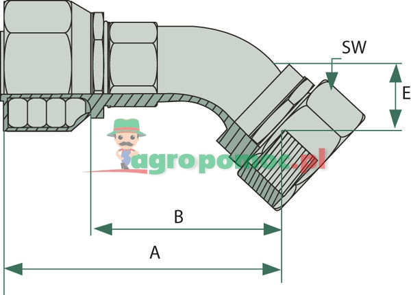 Parker PNE 10 DKORF 11/16" 45° | 1J748-6-6 | zdjęcie nr 2